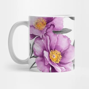 purple floral botanical print Mug